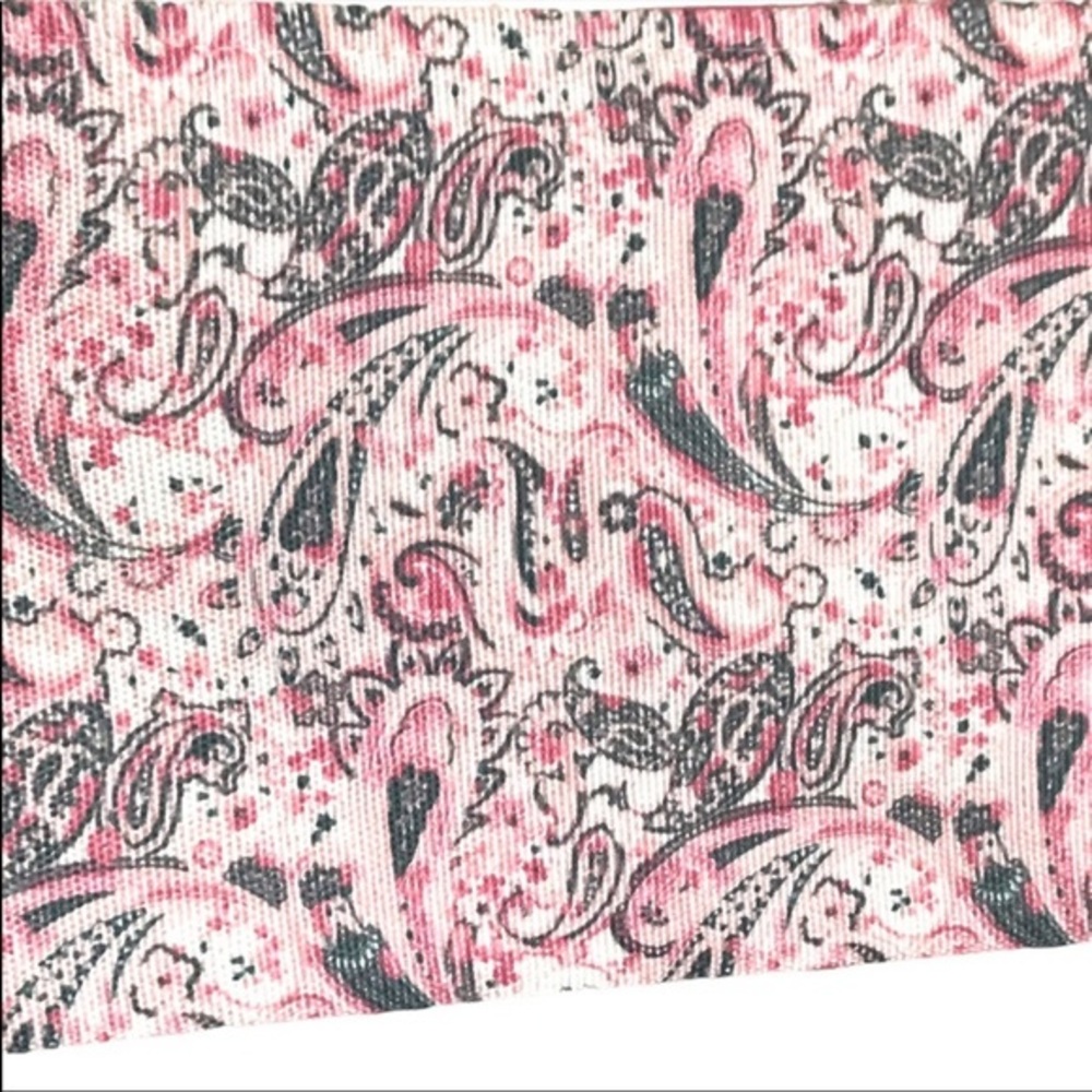 Pink Grey White Paisley Print Clutch Wristlet Light Pouch - Picture 3 of 4